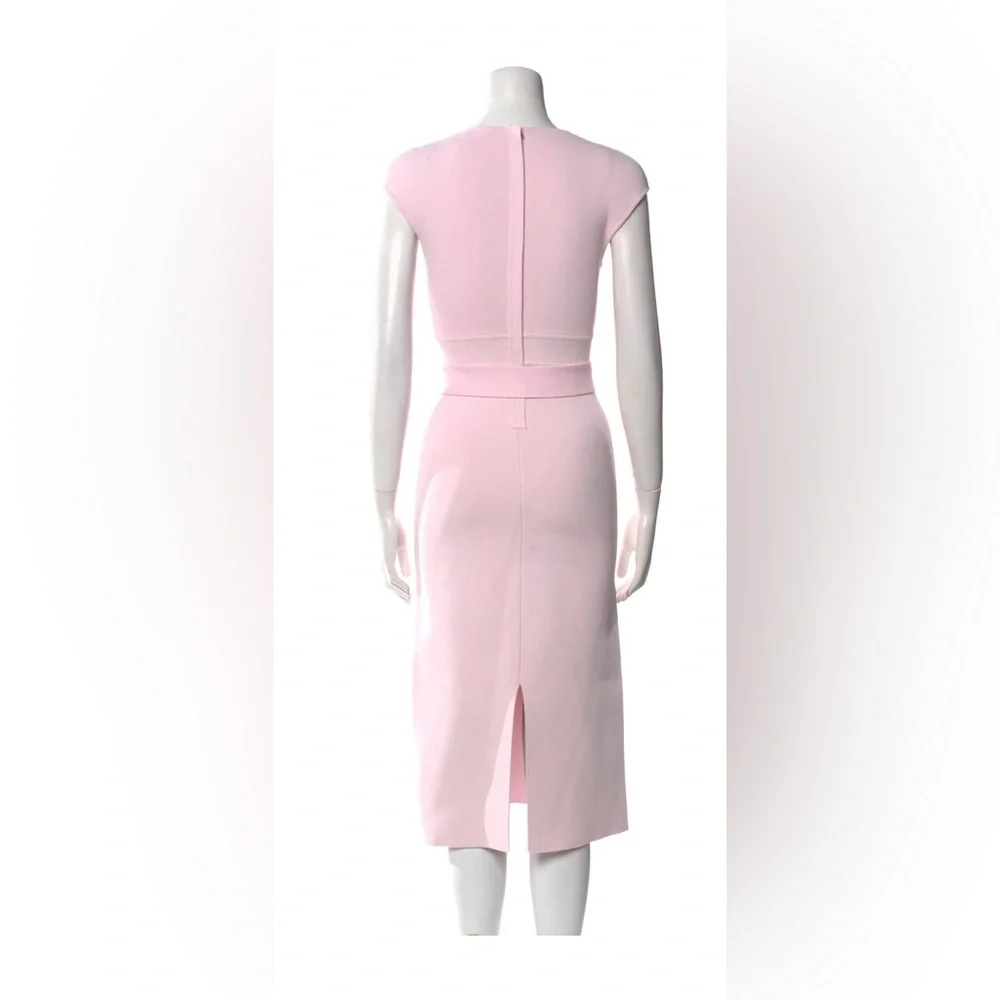 Scanlan Theodore PINK Belted Midi Dress crepe small belt - Picture 3 of 4